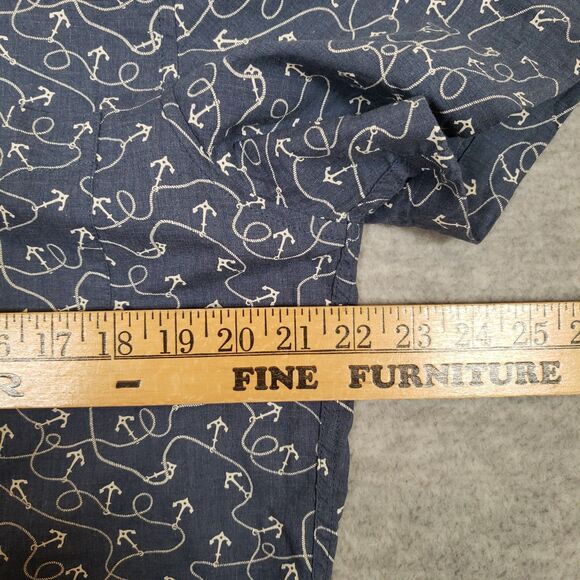 J.Crew Secret Wash Shirting Sailing Shirt Mens Medium Blue Organic Cotton - Picture 4 of 5